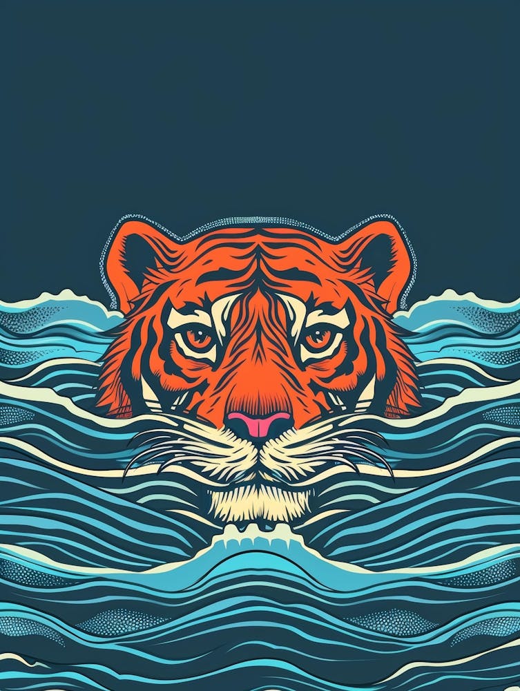 Tiger In The Water 6