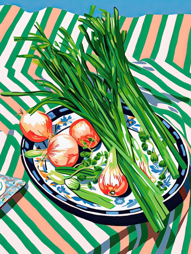 Green Onions Summer Illustration 8
