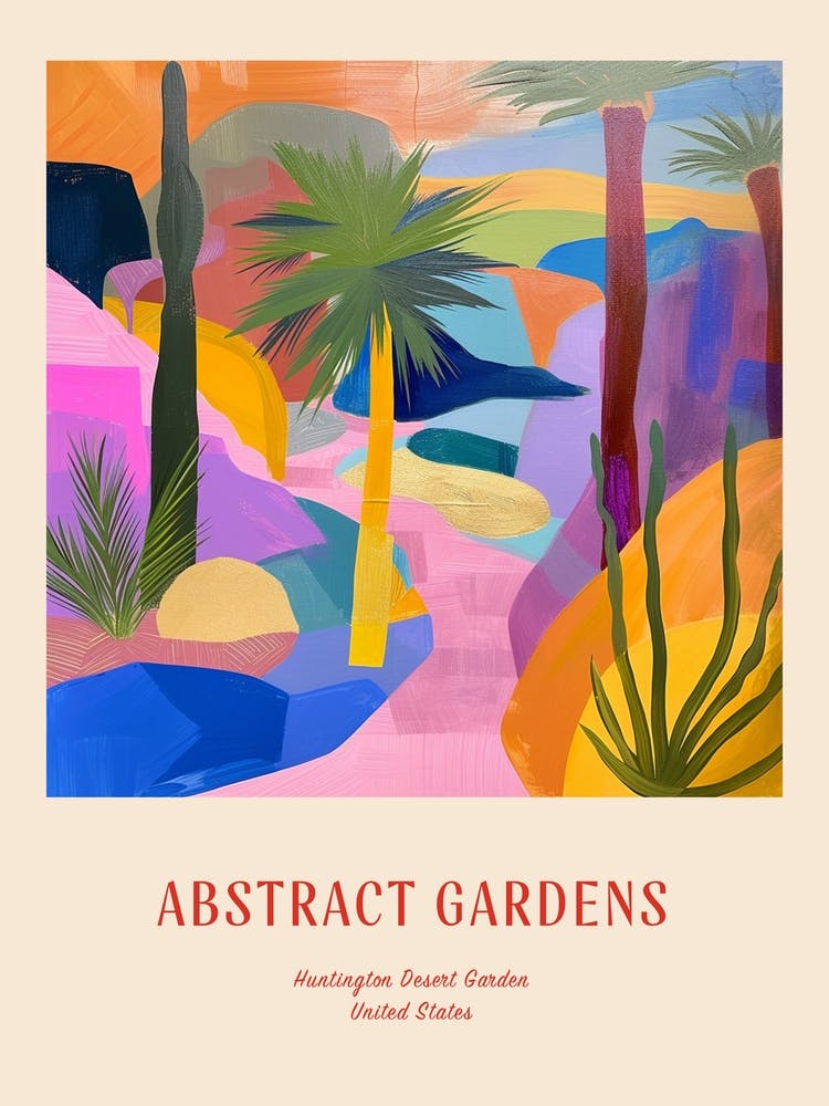 Colourful Gardens Huntington Desert Garden Usa 4 Red Poster