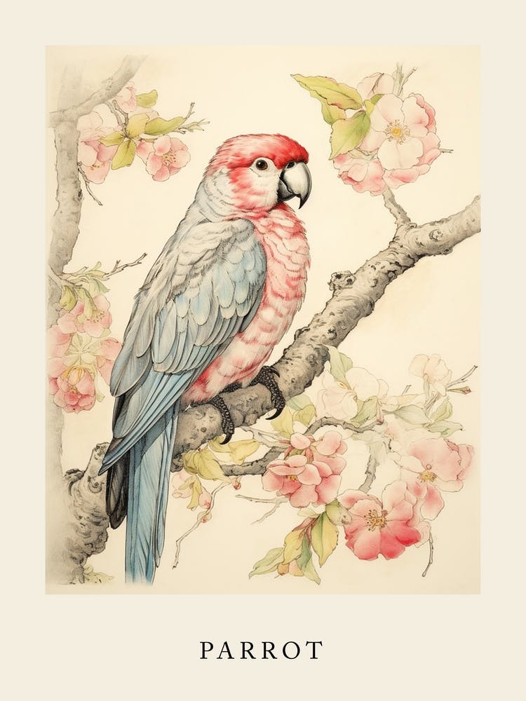 Beatrix Potter Inspired  Animal Watercolour Parrot 1