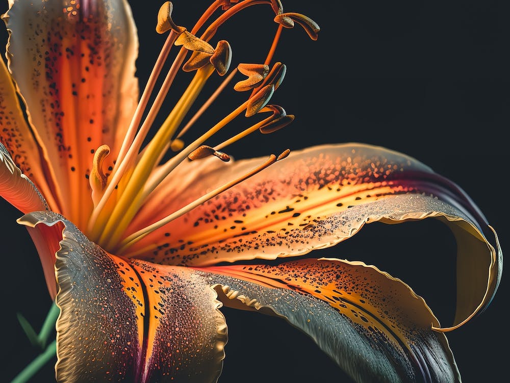 Lily Flower on Dark Background