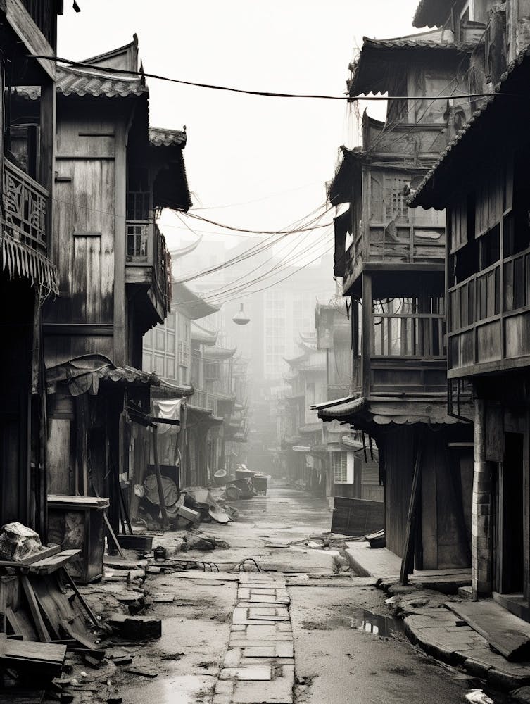 Chongqing, China, Black And White Old Photo 1