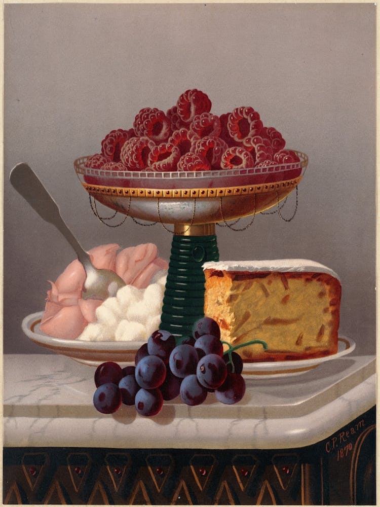 Table With Fruit And Cake