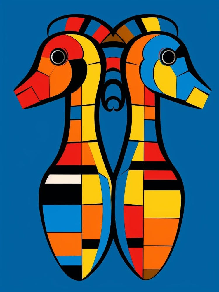 Seahorse Abstract Pop Art 2