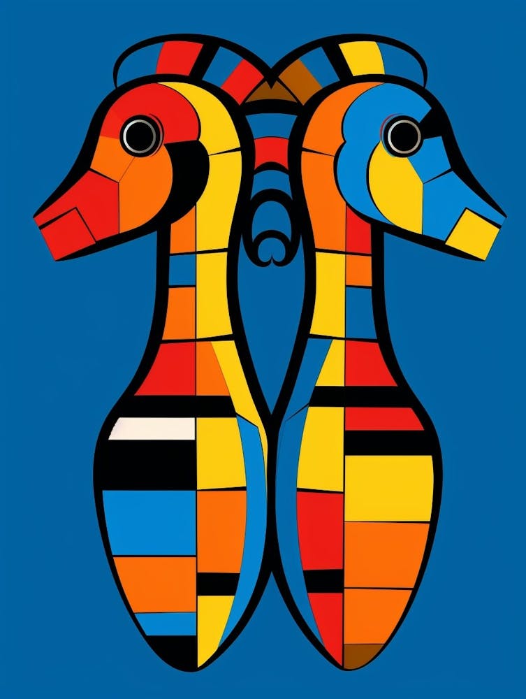 Seahorse Abstract Pop Art 2