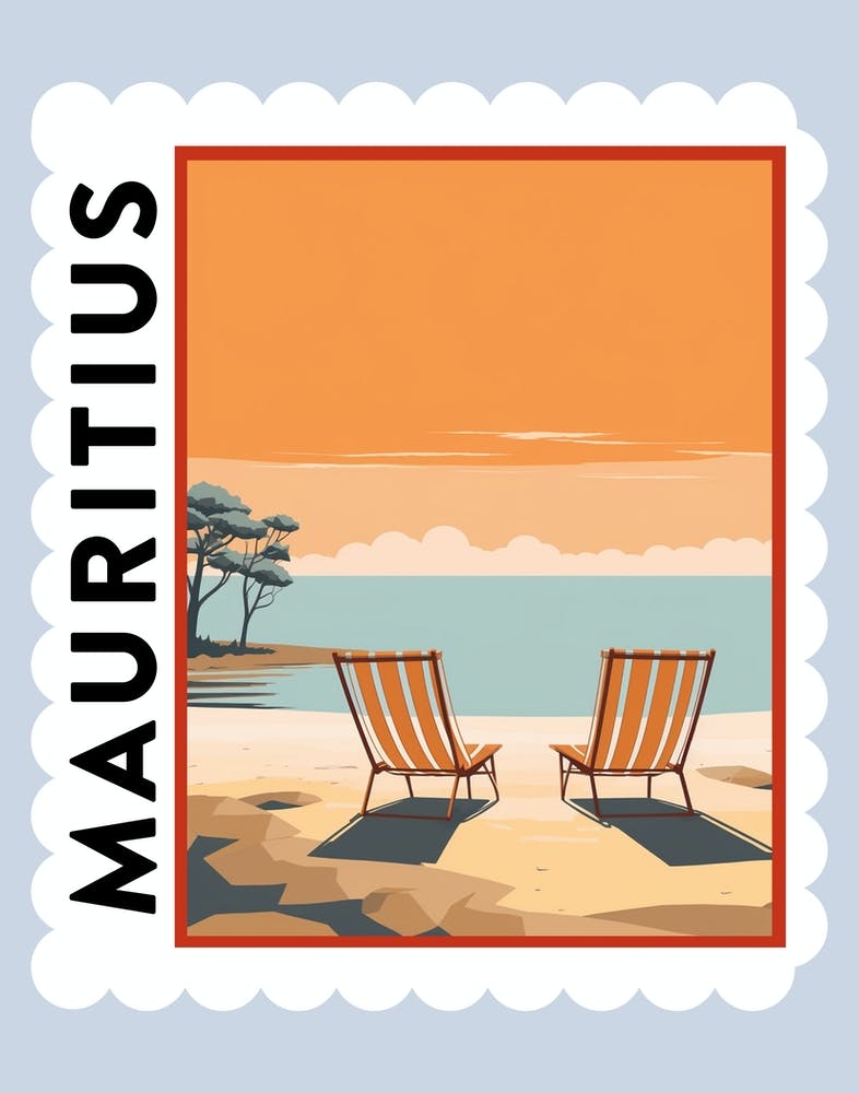 Mauritius 1 Travel Stamp Poster