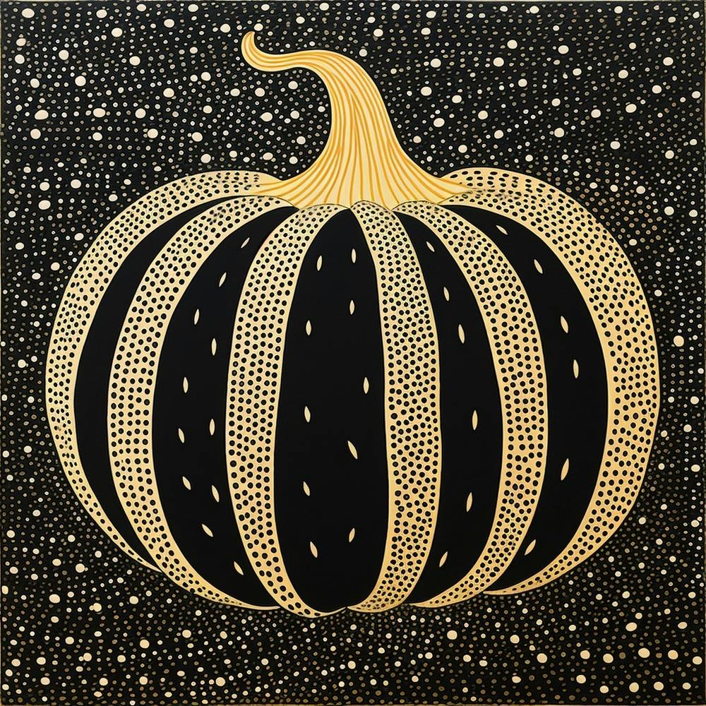 Yayoi Kusama Inspired Pumpkin Black And Orange 10