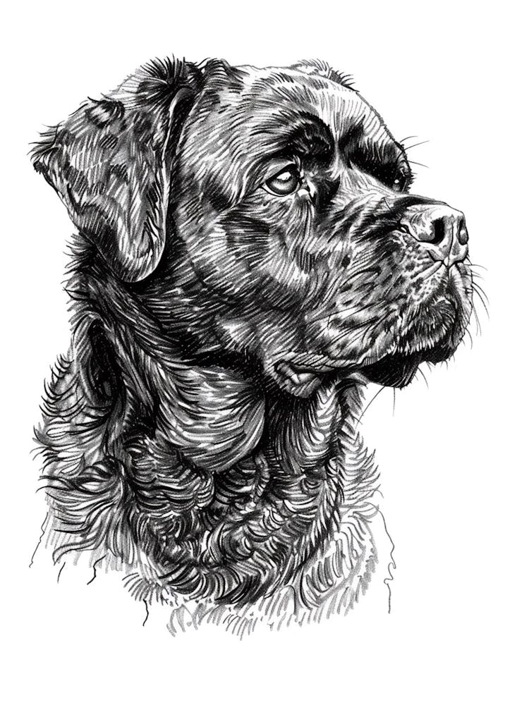 Rottweiler Dog Line Sketch1