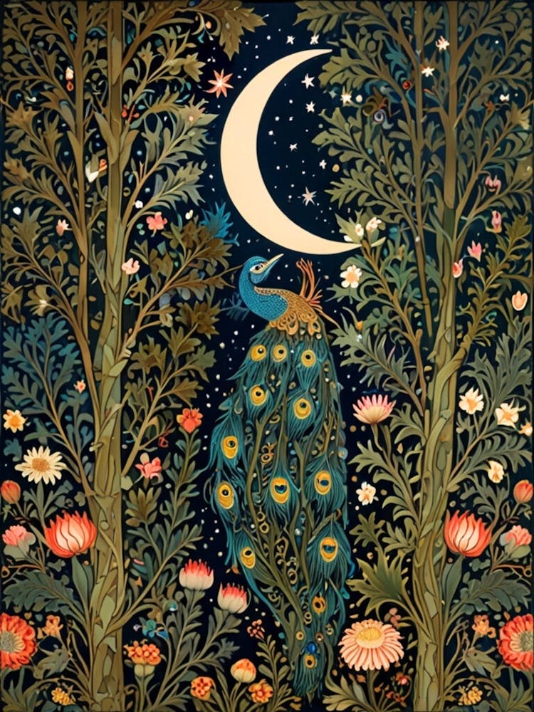 William Morris Peacock In The Forest 6