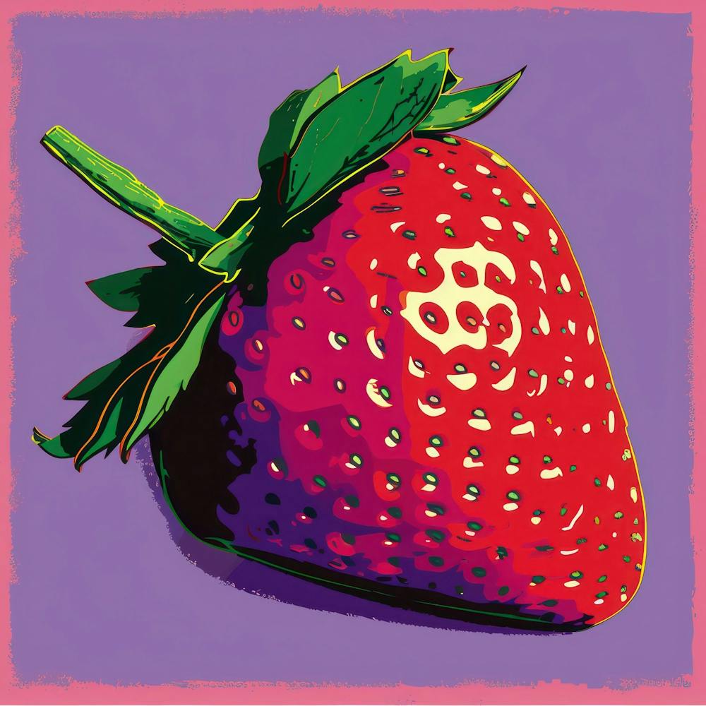 Big Strawberry Pop Art 4