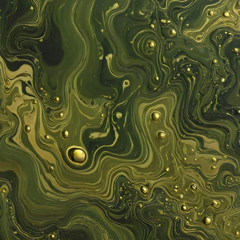 olive gold abstract wave art 26