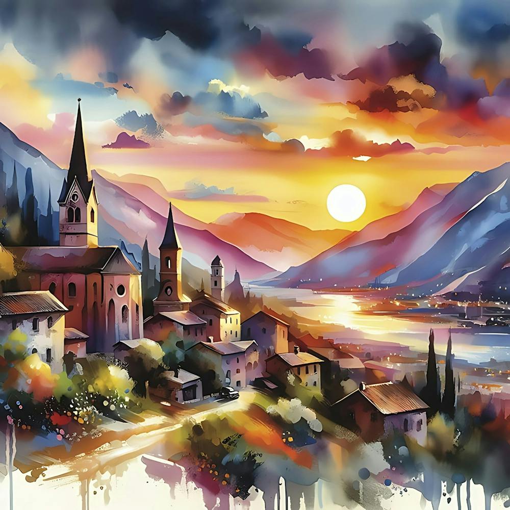 Sunset In The Village