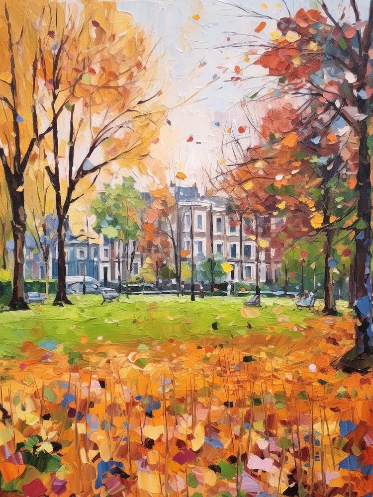 Autumn City Park Painting St Stephens Green Dublin 3