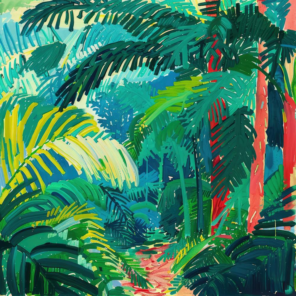 Amazon Rain Forest Series in Style of David Hockney 3