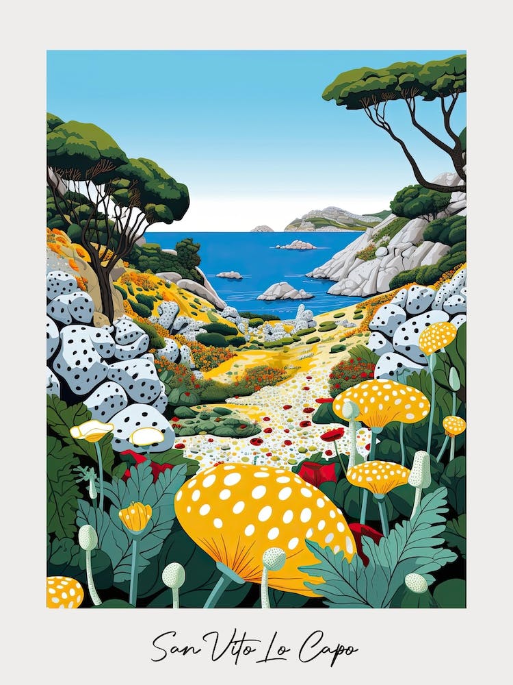 Poster Of San Vito Lo Capo, Italy, Illustration In The Style Of Pop Art 3