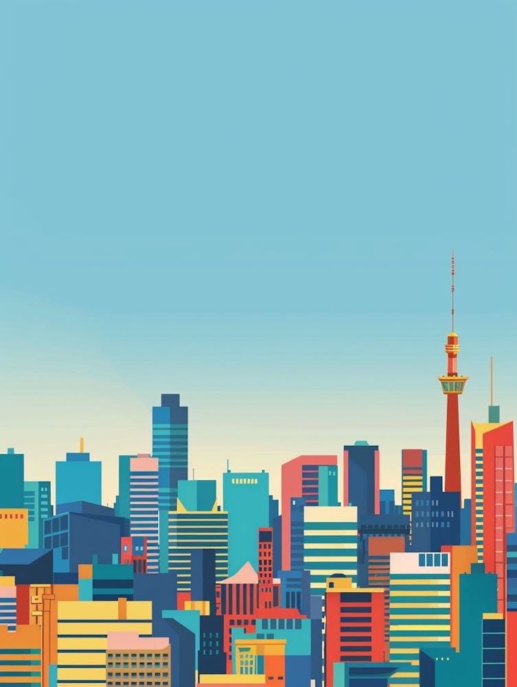 Tokyo Japan 6 Colourful Illustration