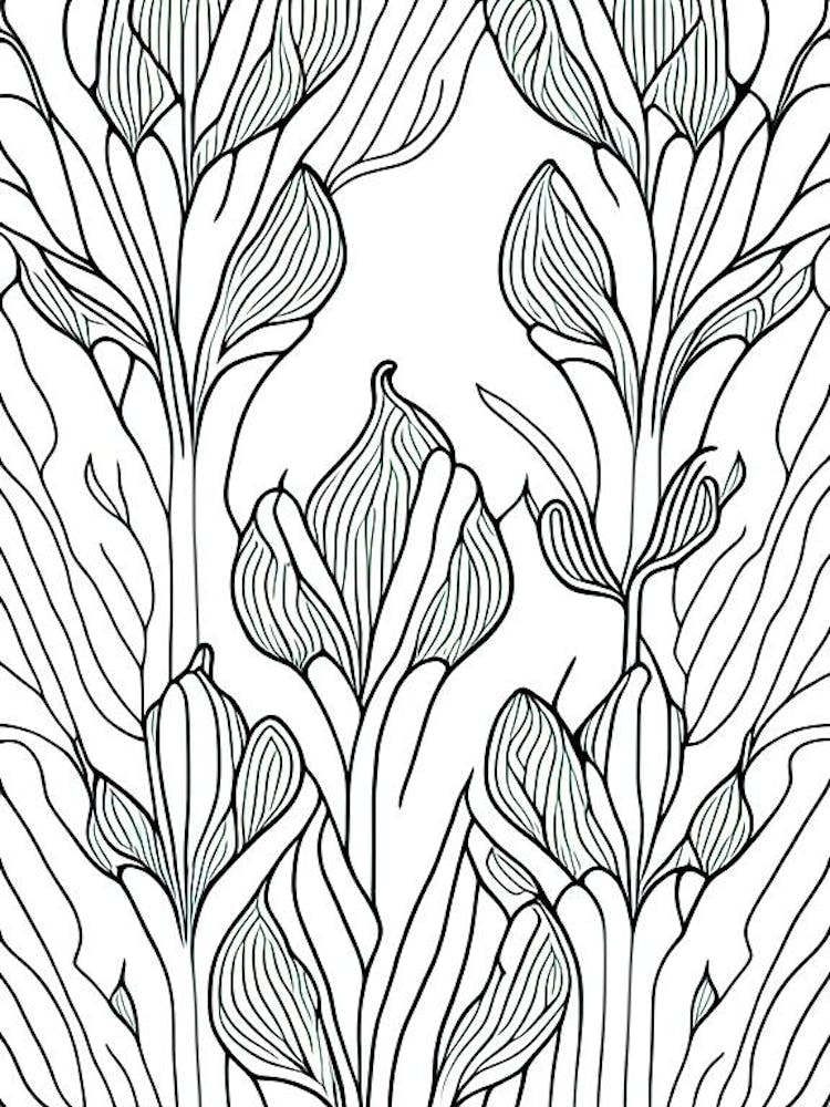 Tulip Leaf William Morris Inspired