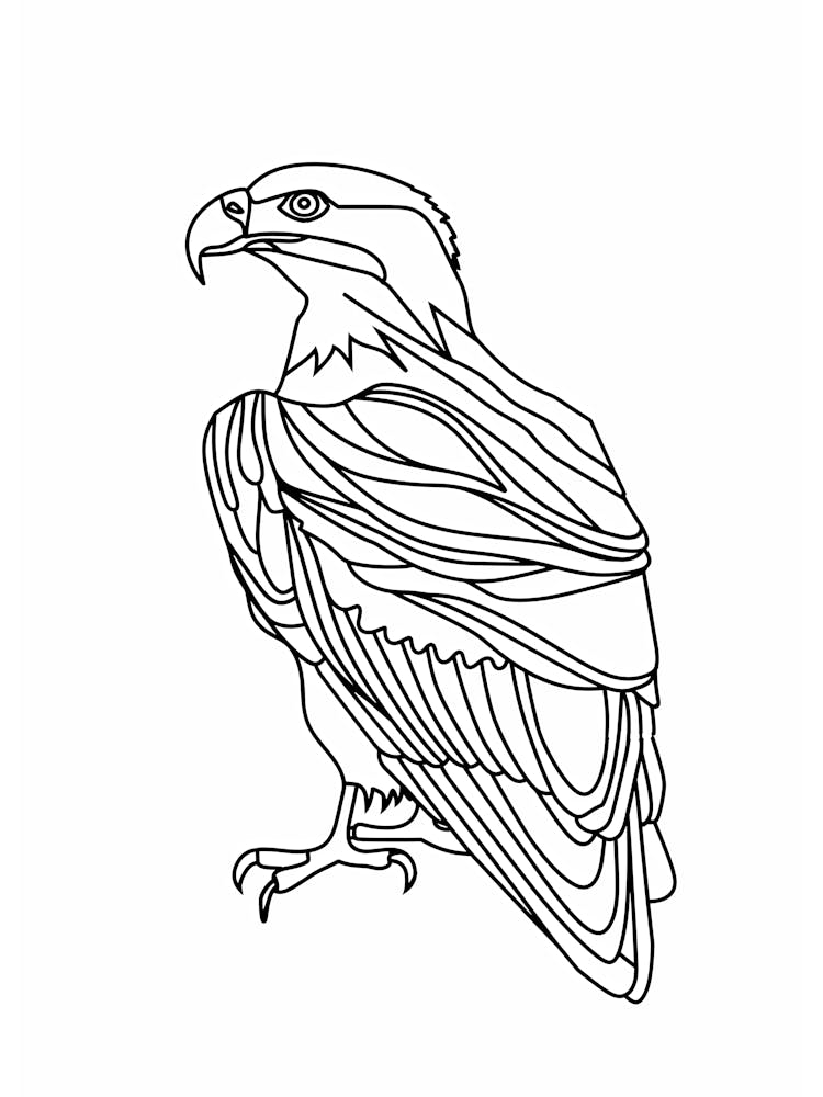 Adler-Malvorlage Tierlinien-Kunst