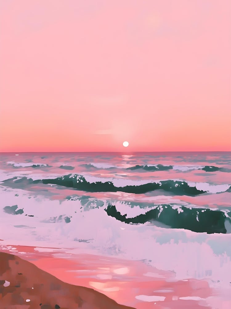 Pink Pastel Sunset Beach