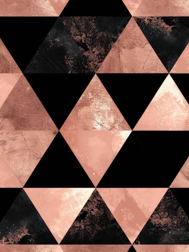 Rose Gold And Black Geometric Pattern