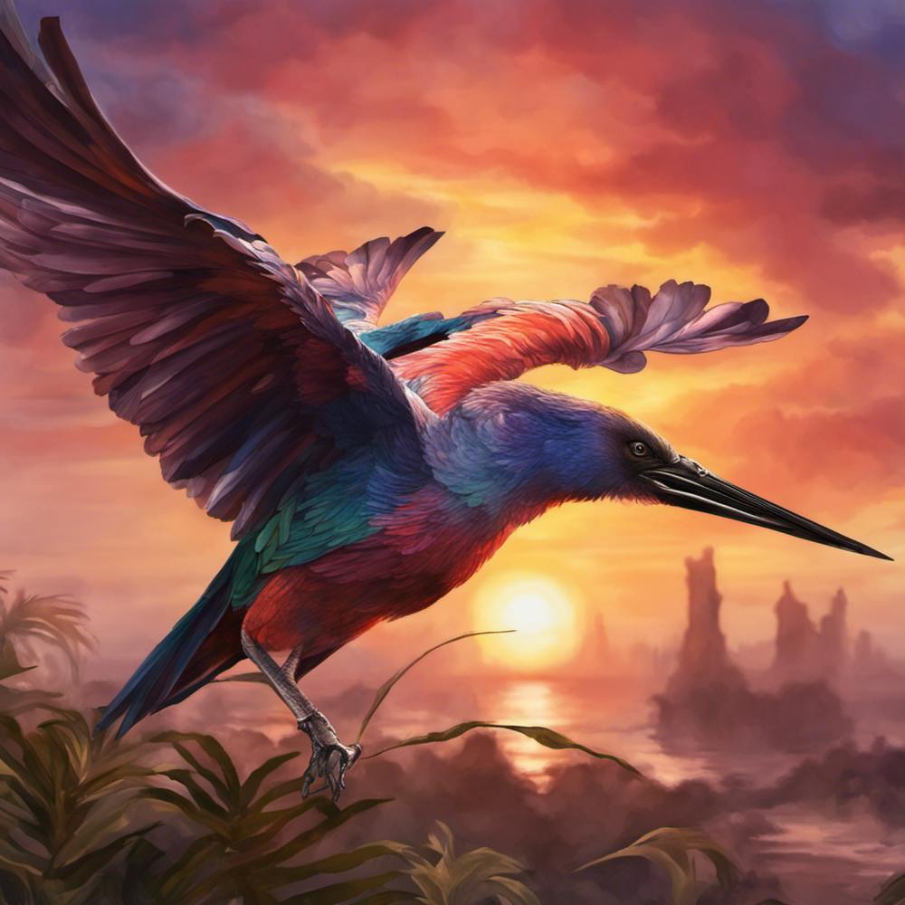 376739 The Most Beautiful Sunset With An Exotic Bird Xl 1024 V1 0