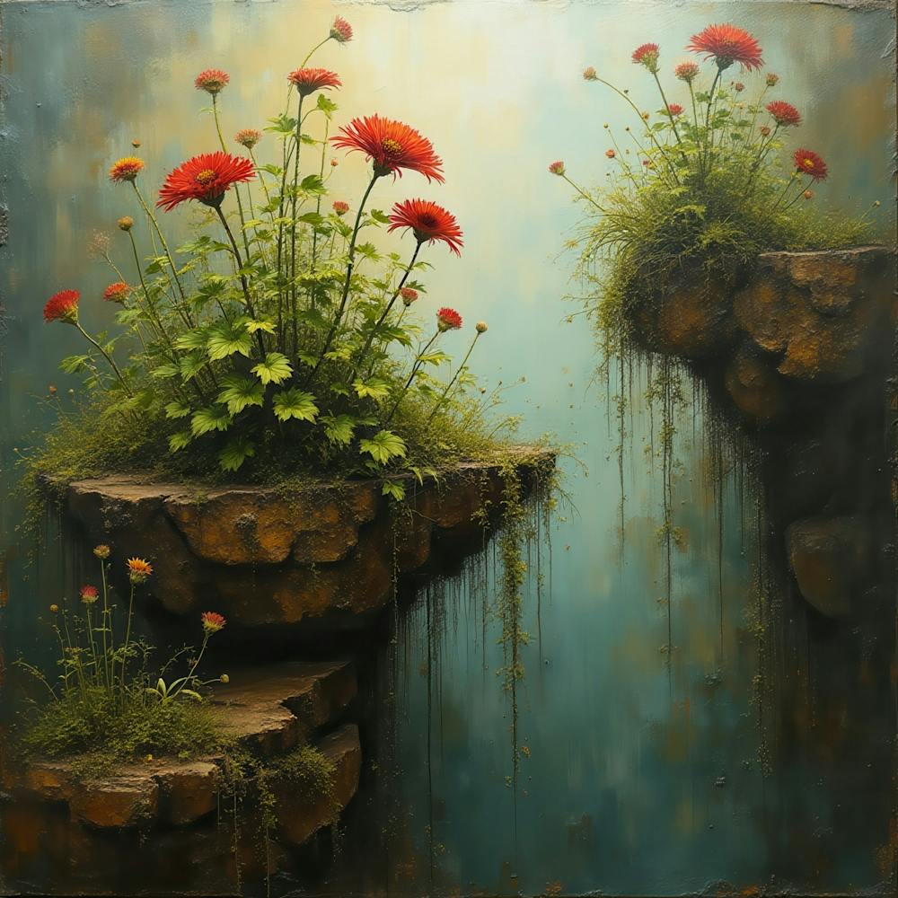 Flowers On The Rocks