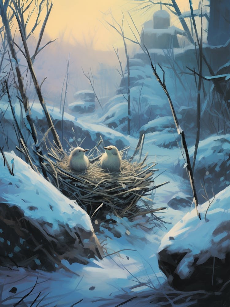 Birds In Nest Winter 1