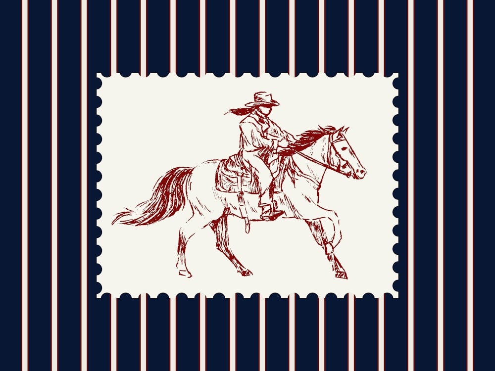 Vintage Striped Cowgirl Poster
