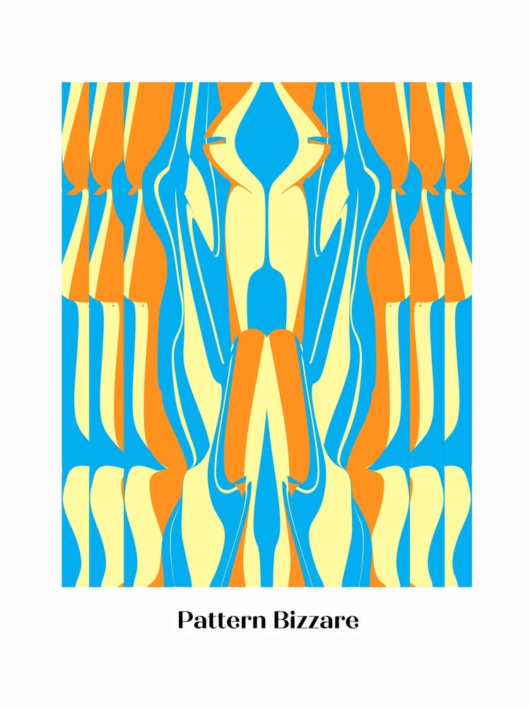 Pattern Bizarre In Blue Orange Layers