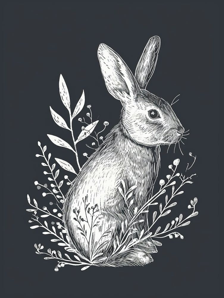 Polish Rabbit Minimalist Illustration 3