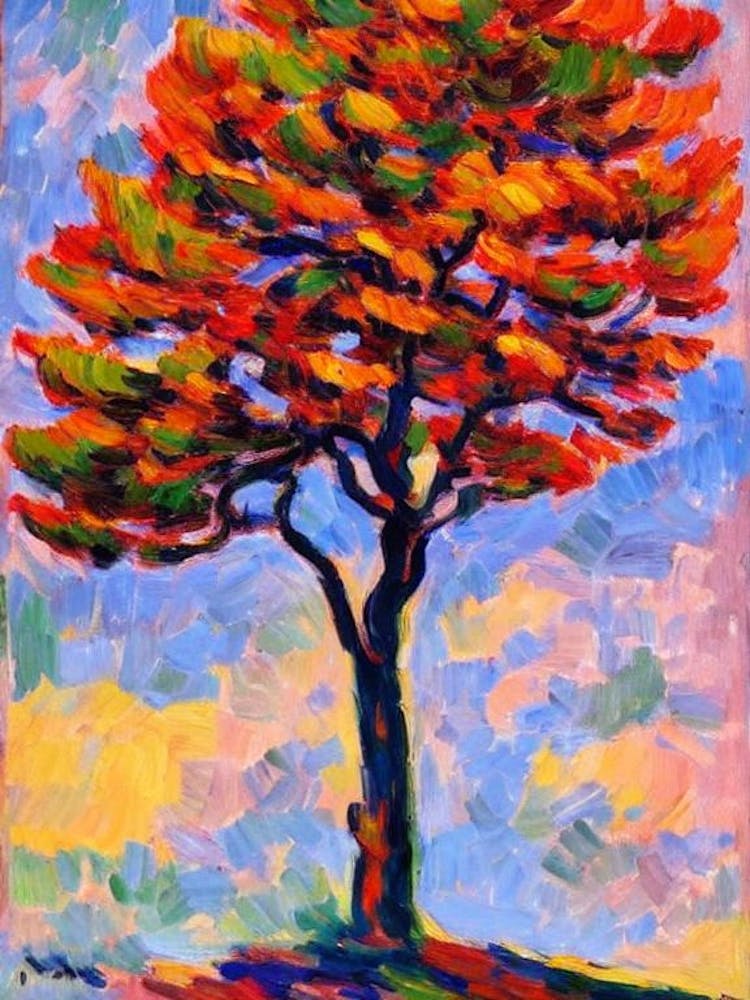 Monkey Puzzle Tree tree Abstract Block Colour