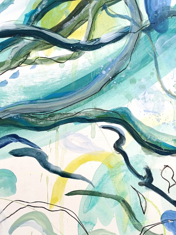 Through the Trees, Acrylic and Drawing