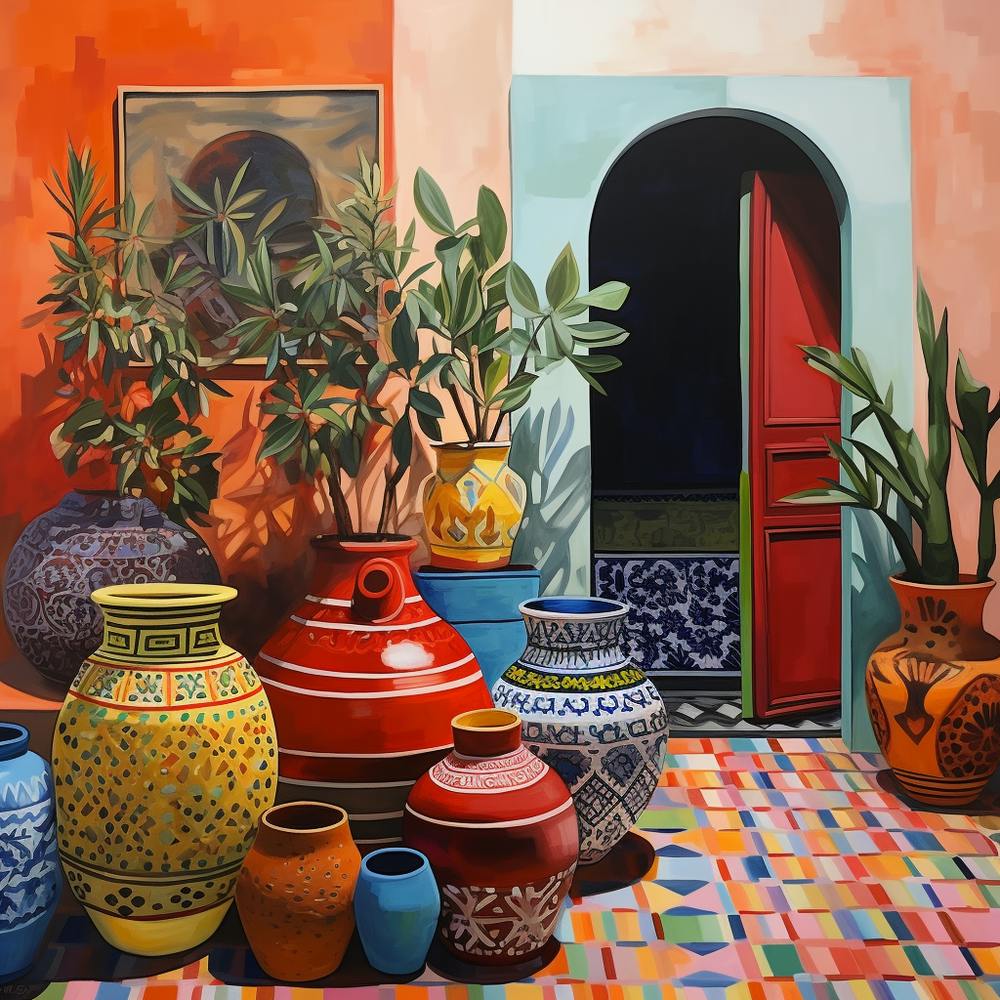 Moroccan Pots and Archway