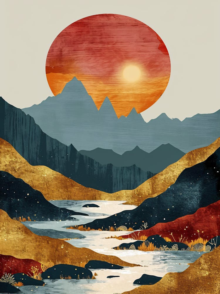 Sonnenuntergang in den Bergen 4
