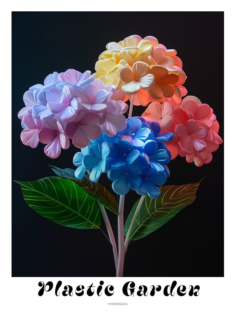 Bright Inflatable Flowers Poster Hydrangea 1