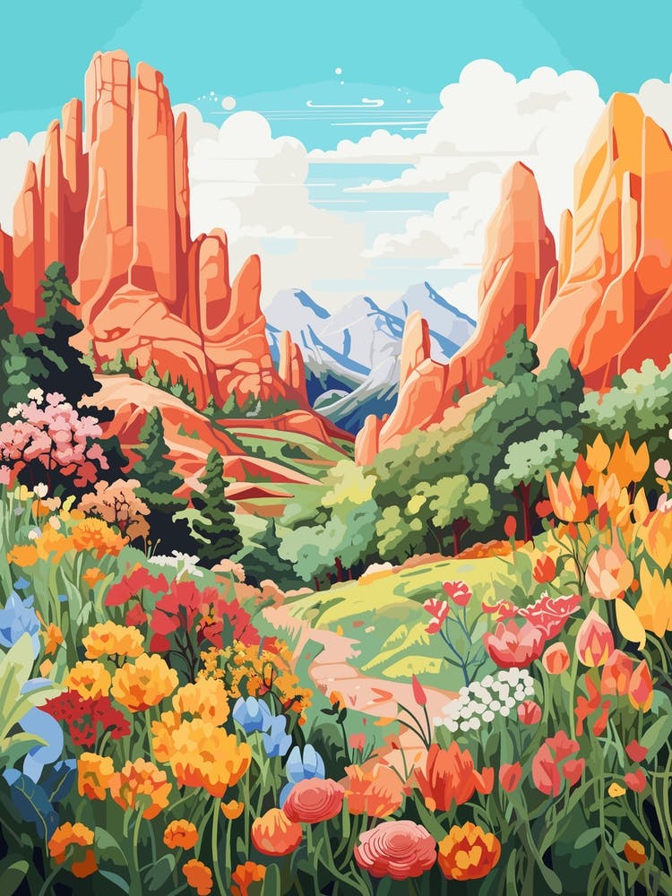 Garden Of The Gods Usa Moderne Illustration 1