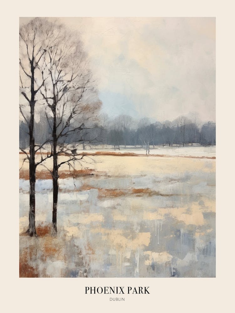 Winter City Park Poster Phoenix Park Dublin 2