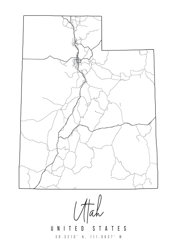 Utah Minimal Street Map
