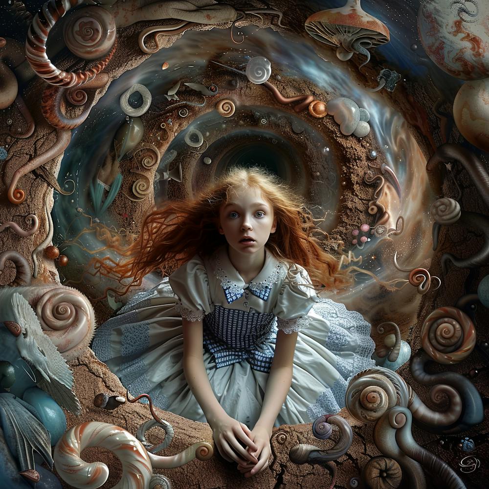 Vortex of Dreams: The Spiraling Descent into Wonderland's Heart