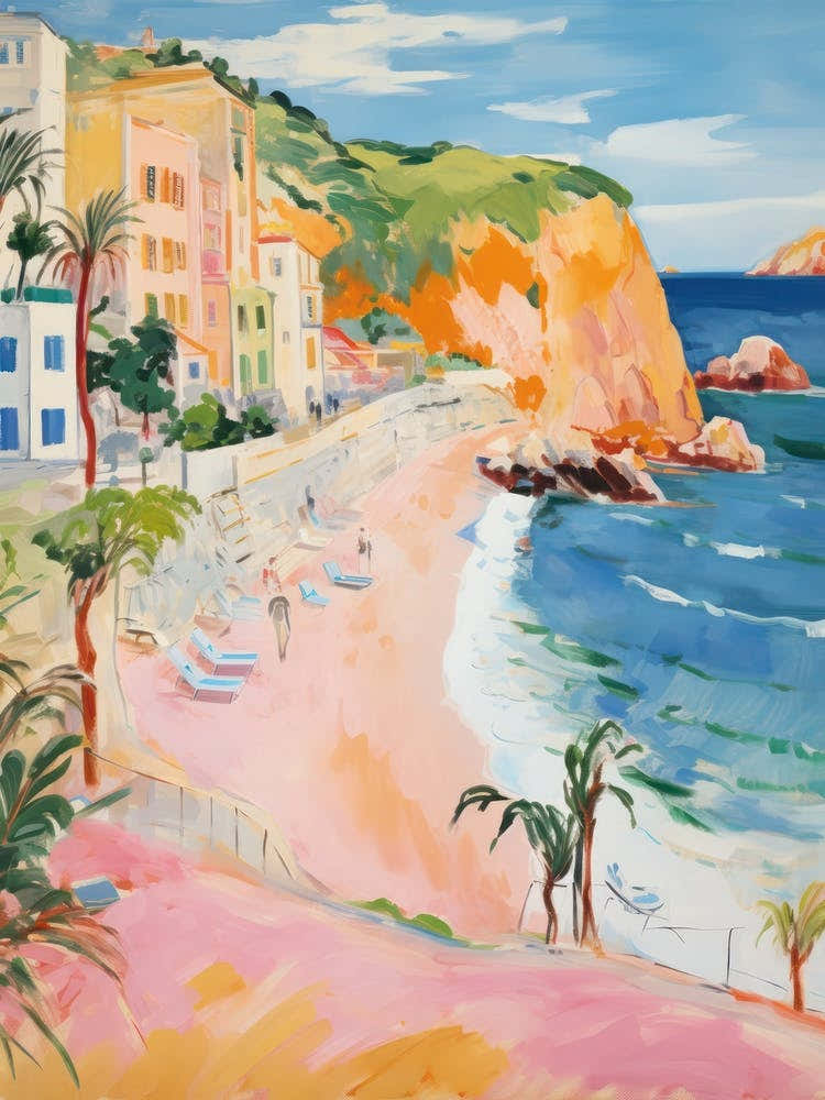 Cala Goloritz, Sardinia   Italy Beach Club Lido Watercolour 4