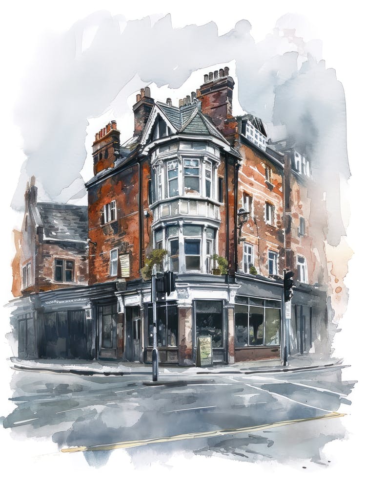 Croydon London Borough   Street Watercolour 3