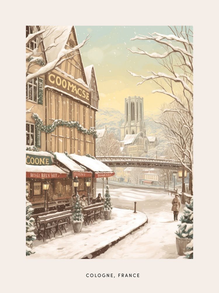 Affiche Hiver Vintage Cologne France 2