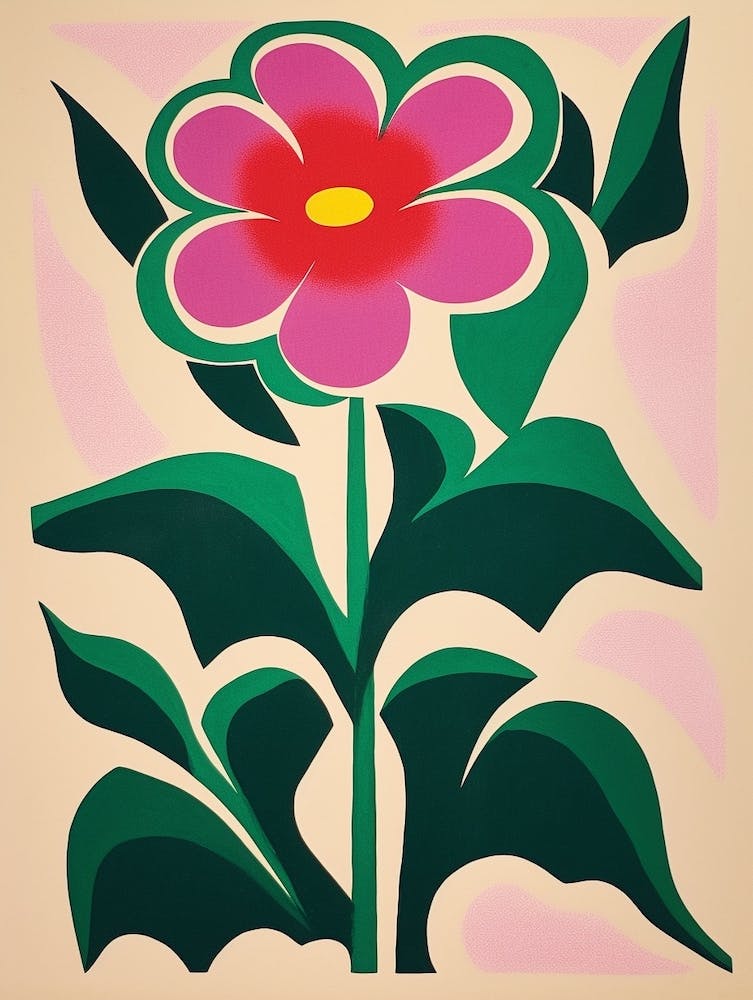 Cut Out Style Flower Art Moonflower 2