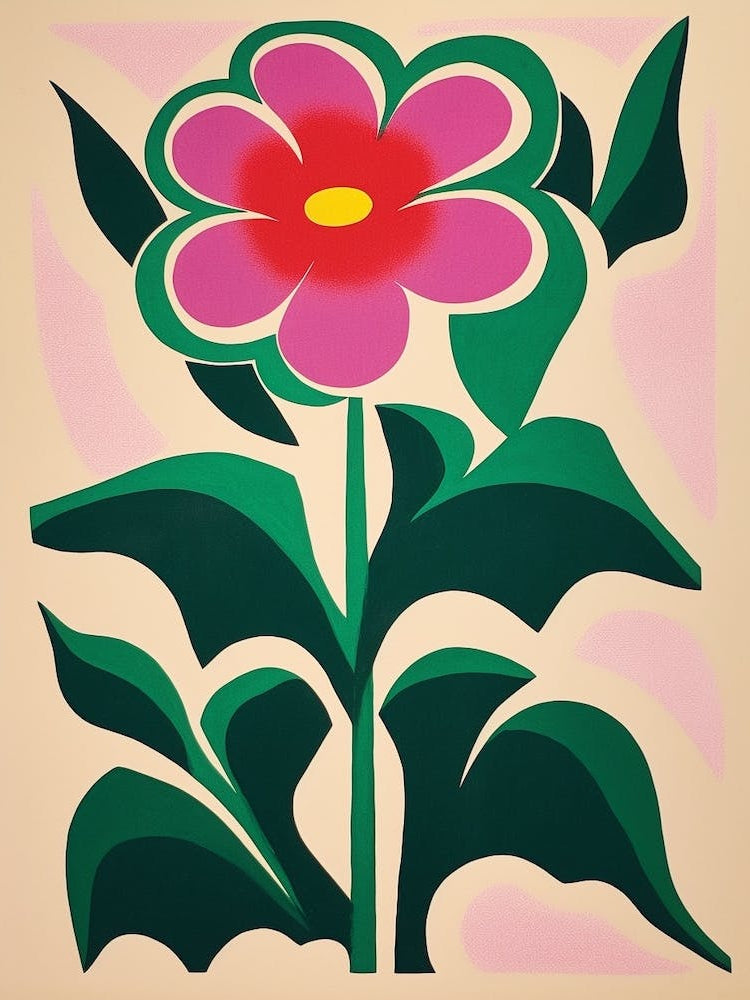 Cut Out Style Flower Art Moonflower 2