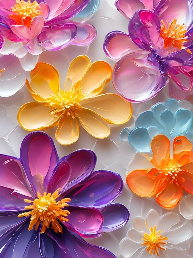 3D Acrylic Flower Art