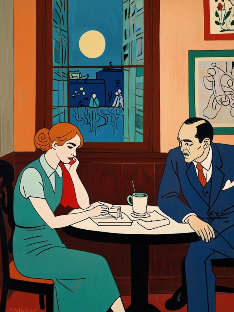 Man And Woman At Table