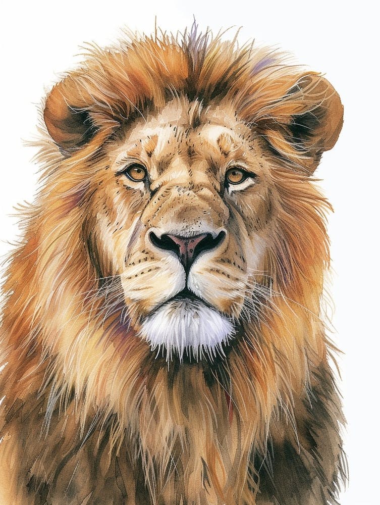 Lion Africain Portrait Gros Plan Clipart 3