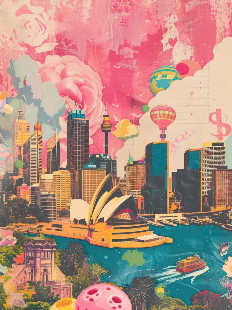Sydney   Retro Collage Style 4