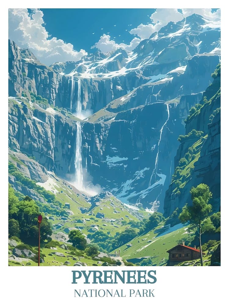 Pyrenees National Park Art Cirque De Gavarnie Pyrenees Art Pyrenees Poster Pyrenees Wall Art Pyrenees Framed Art Pyrenees Print