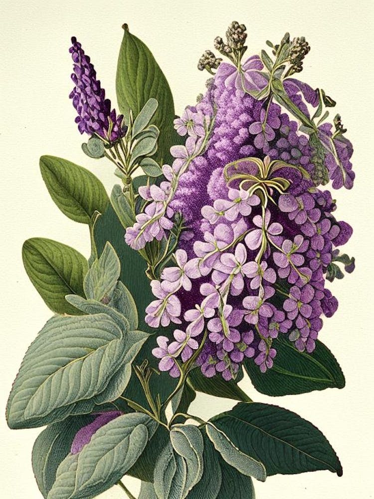 Lilac Floral 2 Botanical Vintage Poster Flower